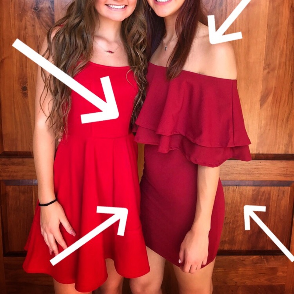 Ellie Clothing red off the shoulder dress